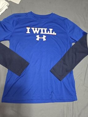 Under Armour Boys Blue Long Sleeve "I WILL" Performance Shirt